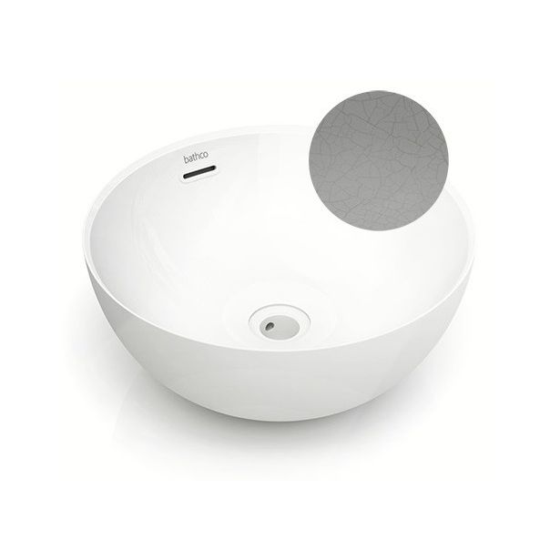 Malja-allas Bathco Bari Craquele, Ø370mm, harmaa