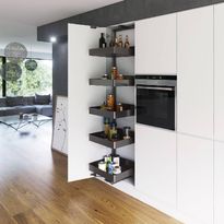 Ulosvedettävä hyllykkö Beslag Design Planero, 400x1900-2140mm, harmaa