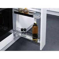 Ulosvedettävä hyllykkö Beslag Design K-150, 150 mm runkoon, kromi
