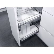 Ulosvedettävä hyllykkö Beslag Design DSA II, 200 mm runkoon, valkoinen