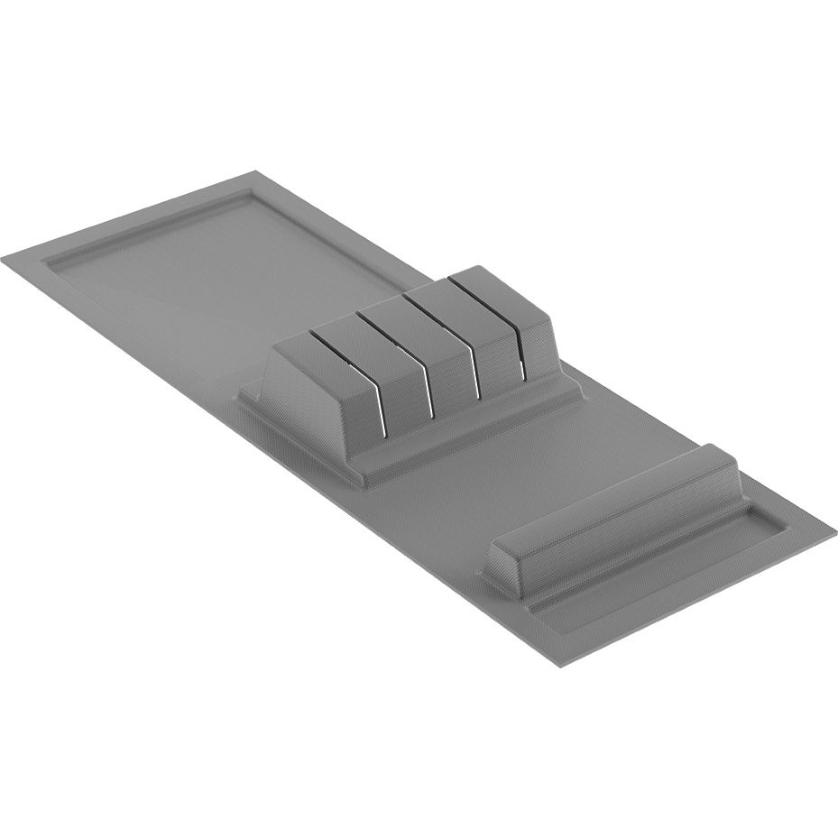 Veitsen säilytyslisäosa Beslag Design Basic, 148x410mm, harmaa