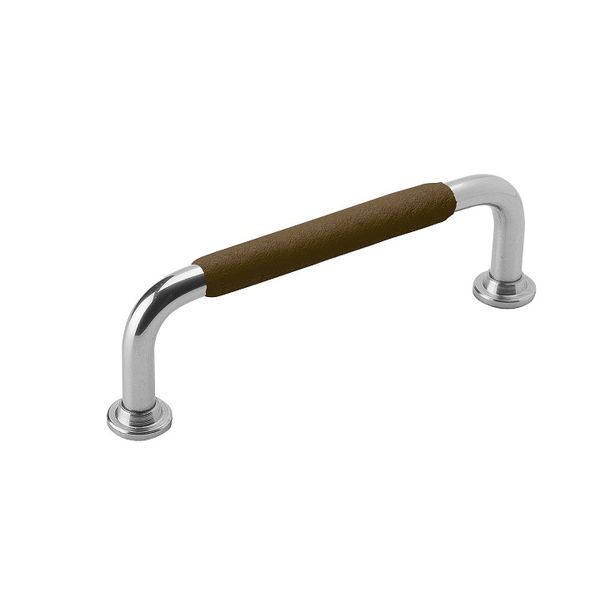 Lankavedin Beslag Design 1353, 110x7x34mm, kromi/tummanruskea nahkapidike