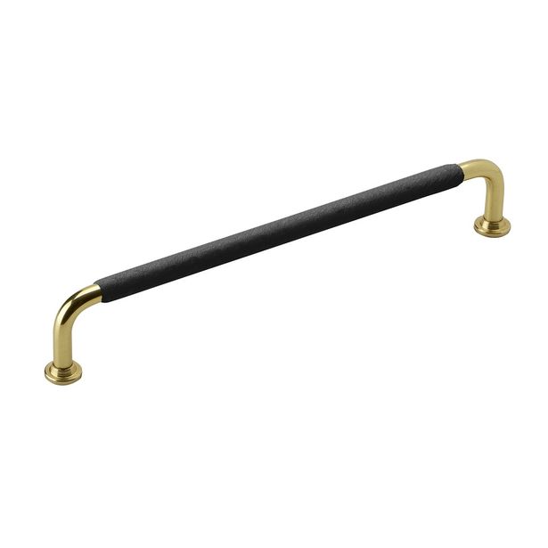 Lankavedin Beslag Design 1353, 207x7x34mm, messinki/musta nahkapidike