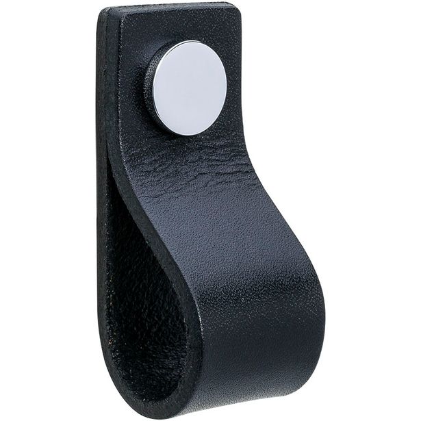 Vedin Beslag Design Loop, nahka, musta/kromi