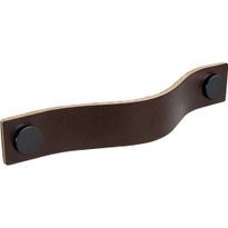 Vedin Beslag Design Loop 128, 160x25x20 mm, nahka, ruskea/musta