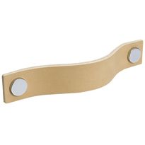 Vedin Beslag Design Loop 128, 160x25x20 mm, nahka, vaalea/kromi