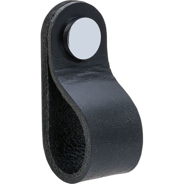 Vedin Beslag Design Loop Round, nahka, musta/kromi