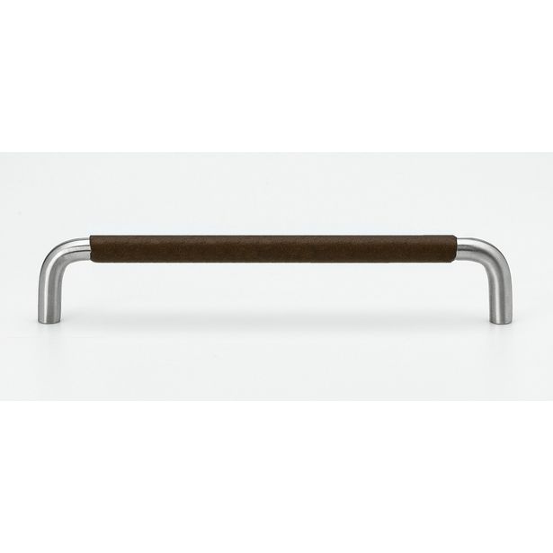 Lankavedin Beslag Design SS-A-128, 138x10x35mm, ruostumaton teräs/tummanruskea nahkapidike