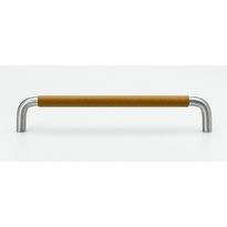 Lankavedin Beslag Design SS-A-128, 138x10x35mm, ruostumaton teräs/vaaleanruskea nahkapidike