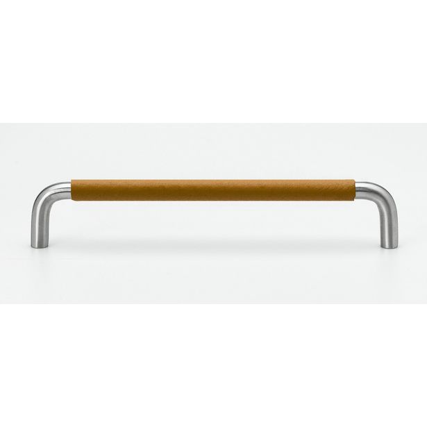 Lankavedin Beslag Design SS-A-128, 138x10x35mm, ruostumaton teräs/vaaleanruskea nahkapidike