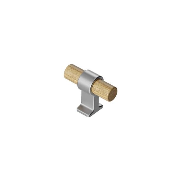 T-nuppivedin Beslag Design T Bond, 50x20x38,5mm, tammi/teräksen värinen 