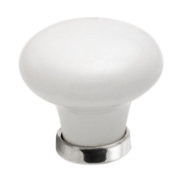 Nuppivedin Beslag Design 24081, Ø 30x30 mm, valkoinen posliini + nikkeli