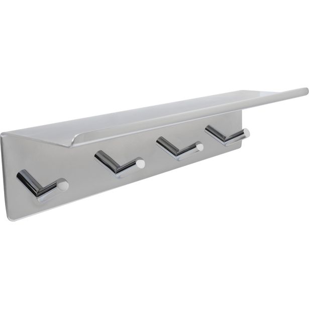 Koukkulista hyllyllä Beslag Design Base, kromi