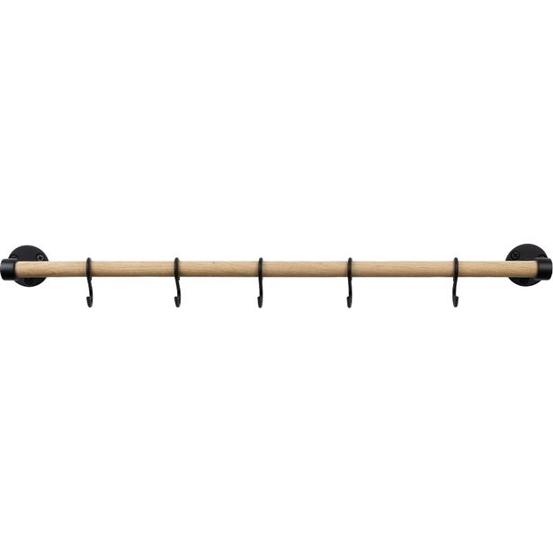 Pyyhekoukkuteline Beslag Design Aveny, 600 mm, tammi/mattamusta