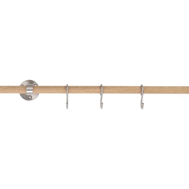 Pyyhekoukkutelineen jatkotanko Beslag Design Aveny, 600 mm, tammi/ruostumaton teräs