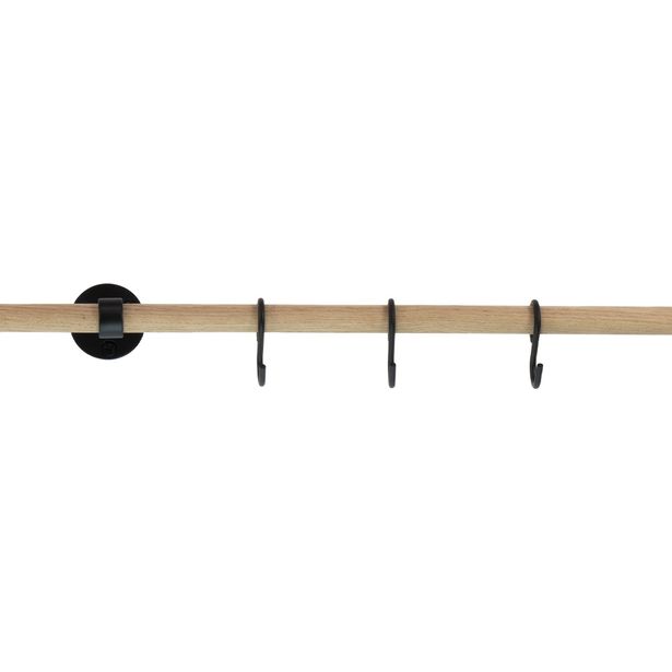 Pyyhekoukkutelineen jatkotanko Beslag Design Aveny, 600 mm, tammi/mattamusta