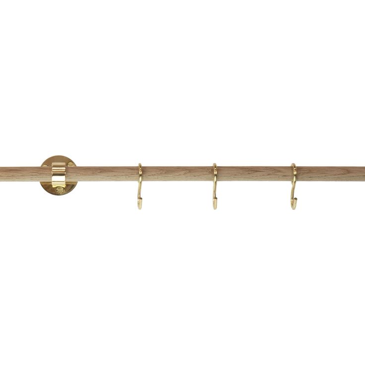 Pyyhekoukkutelineen jatkotanko Beslag Design Aveny, 600 mm, tammi/kiiltävä messinki