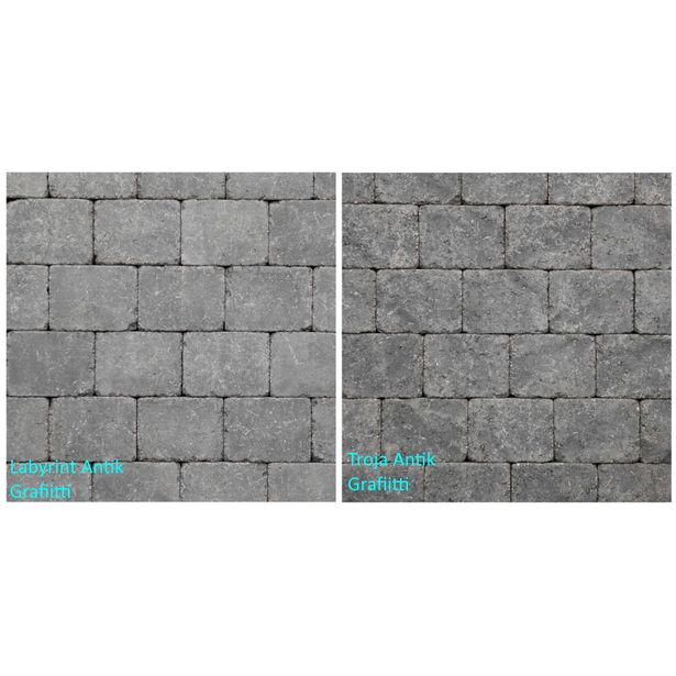 Pihakivi Benders Labyrint/Troja Antik Puolikivi 105x140x50 mm, grafiitti