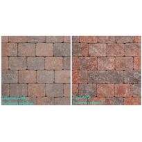 Pihakivi Benders Labyrint/Troja Antik Puolikivi 105x140x50 mm, punainen sekoitus