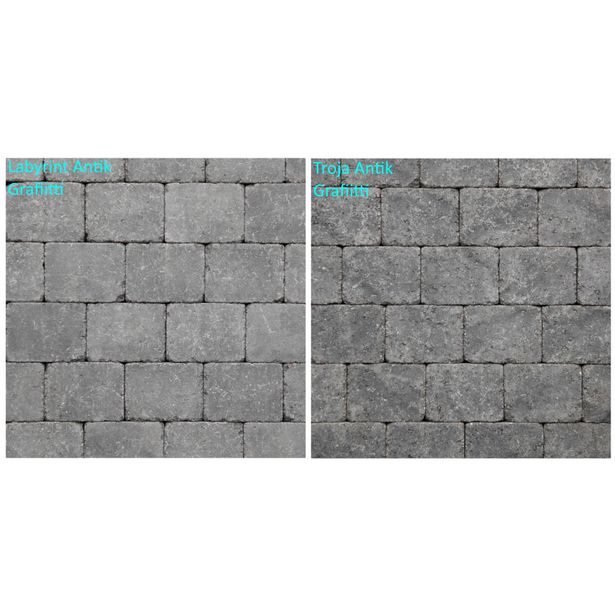 Pihakivi Benders Labyrint/Troja Antik Makro 210x210x50 mm, grafiitti