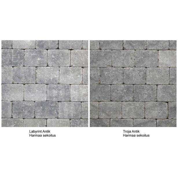 Pihakivi Benders Labyrint/Troja Antik Makro 210x210x50 mm, harmaa sekoitus