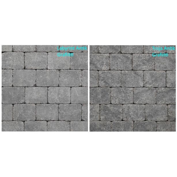Pihakivi Benders Labyrint/Troja Antik Mikro 140x140x50 mm, grafiitti