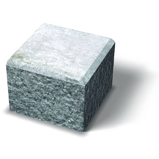 Päätykivi Benders Megawall Garden/Projekt 200x200x150 mm, harmaa