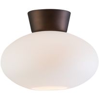 Plafondi Belid Bullo, Ø27 cm, oksidi/lasi