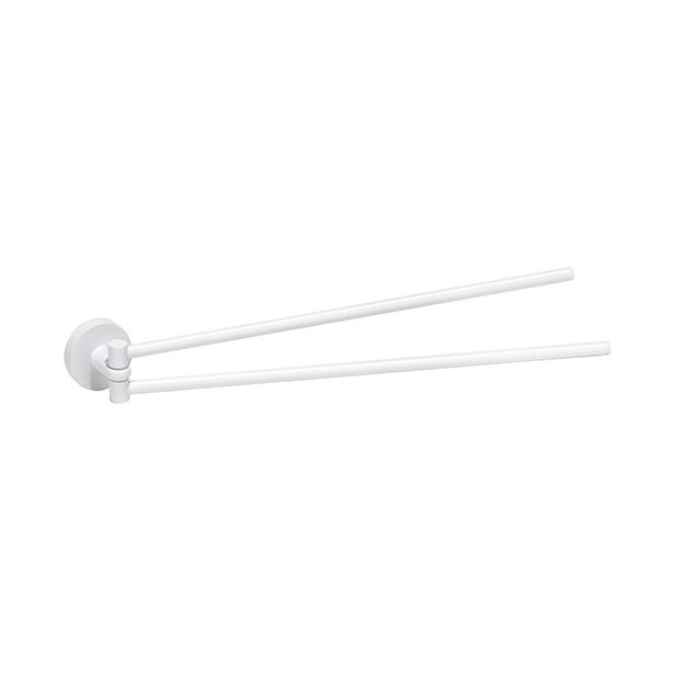 Kaksoispyyheteline Bemeta White, 420 mm, kääntyvä, valkoinen