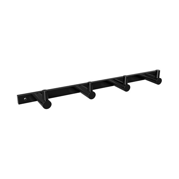 Vaateripustin Bemeta Dark, 4 koukkua, 270x40x25 mm, musta