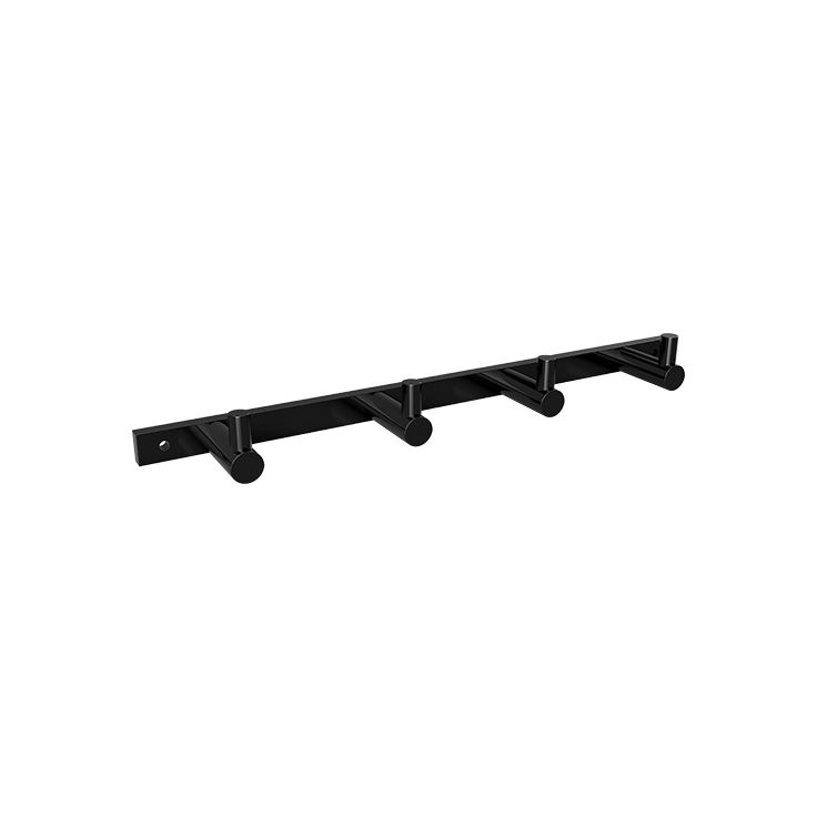 Vaateripustin Bemeta Dark, 4 koukkua, 270x40x25 mm, musta
