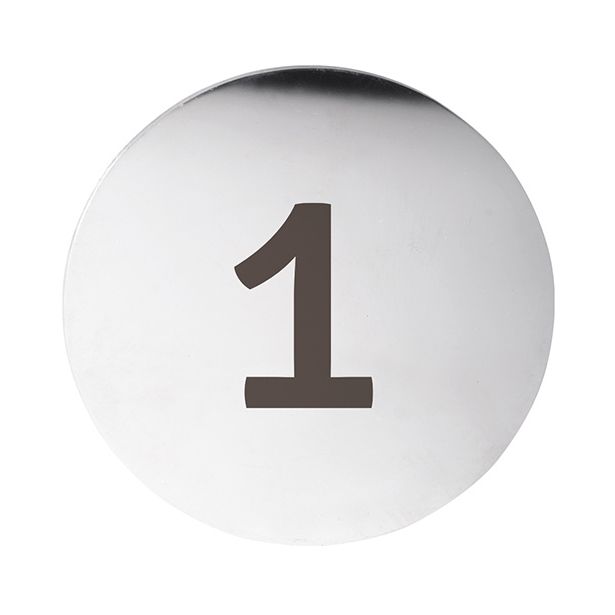 Ovikyltti numero Bemeta Home, pyöreä, kiillotettu teräs