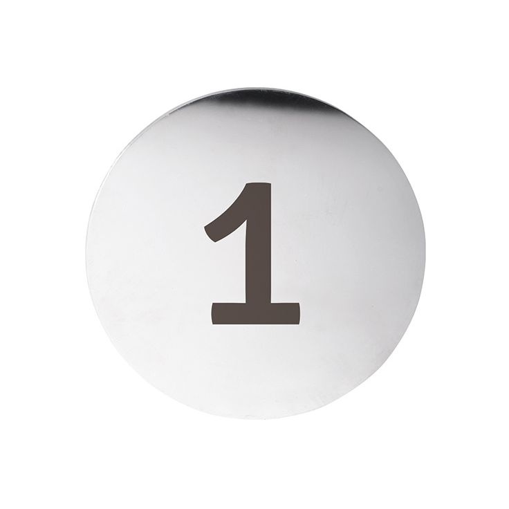 Ovikyltti numero Bemeta Home, pyöreä, kiillotettu teräs