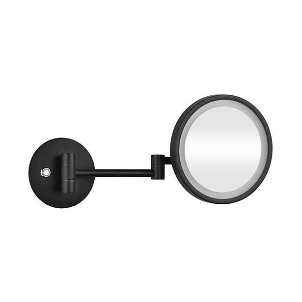 LED-meikkipeili Bemeta Dark, Ø 200 mm, musta