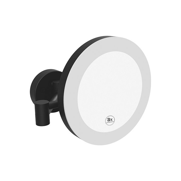 Meikkipeili LED-valolla, ø 200 mm, hopea