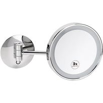 LED-meikkipeili Bemeta, Ø 200 mm, 3-kertainen suurennus, yksi nivel, kiiltävä kromi
