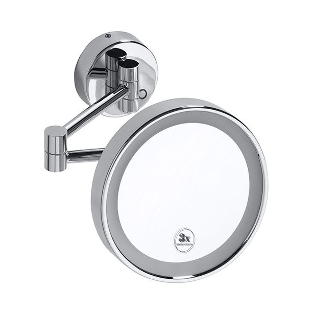 LED-meikkipeili Bemeta, Ø 200 mm, 3-kertainen suurennus, kiiltävä kromi