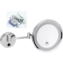 LED-meikkipeili Bemeta, Ø 240 mm, kiiltävä kromi