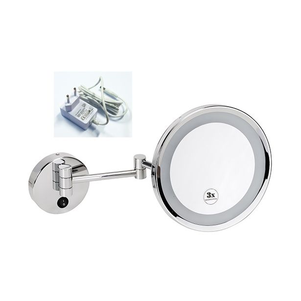 LED-meikkipeili Bemeta, Ø 240 mm, kiiltävä kromi