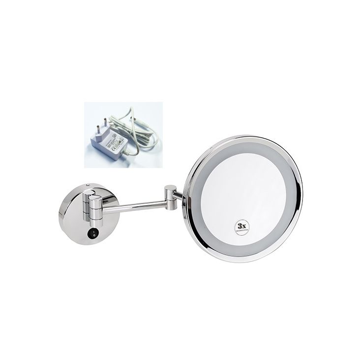 LED-meikkipeili Bemeta, Ø 240 mm, kiiltävä kromi