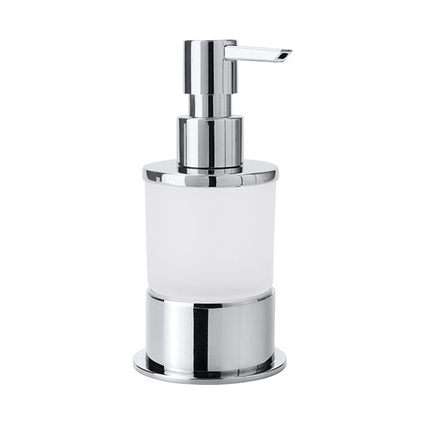 Saippua-annostelija Bemeta Omega, 80x80x160 mm, 200 ml, vapaasti seisova, hopea