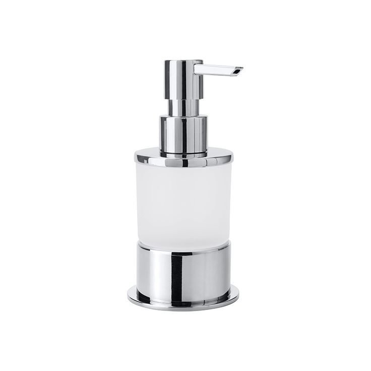 Saippua-annostelija Bemeta Omega, 80x80x160 mm, 200 ml, vapaasti seisova, hopea