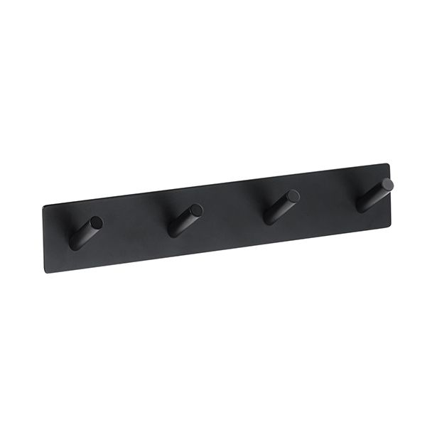 Vaateripustin Bemeta Easy, 255x38 mm, 4 koukkua, musta