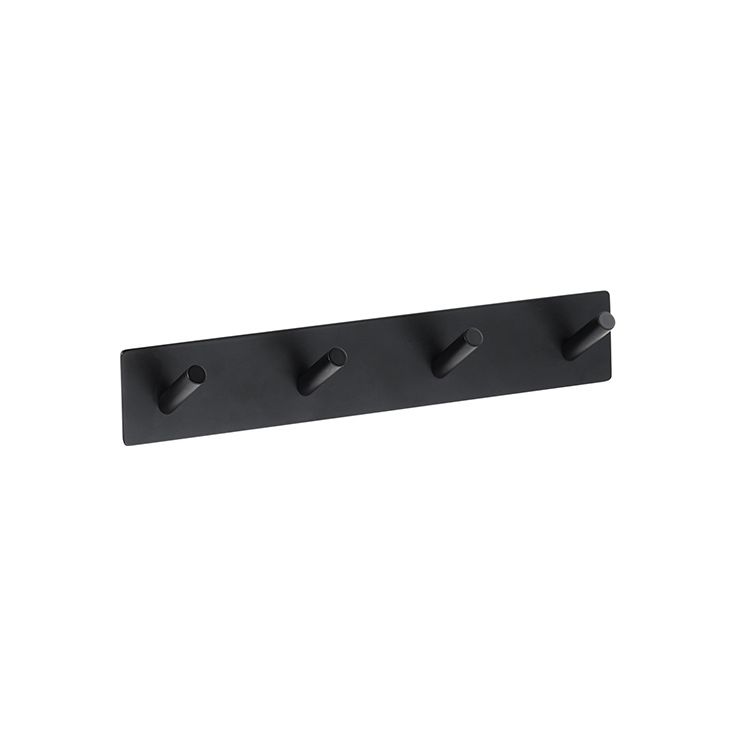 Vaateripustin Bemeta Easy, 255x38 mm, 4 koukkua, musta