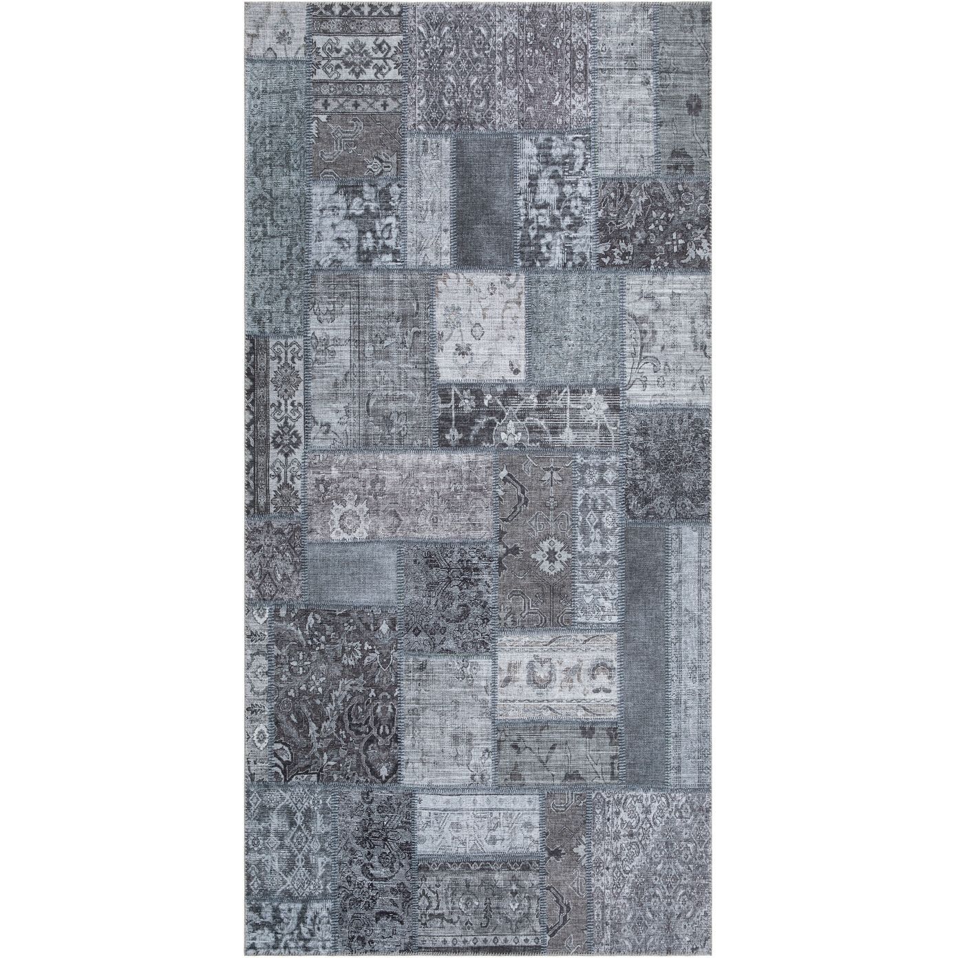 Käytävämatto Benina Patchwork 80x300cm teräksenharmaa