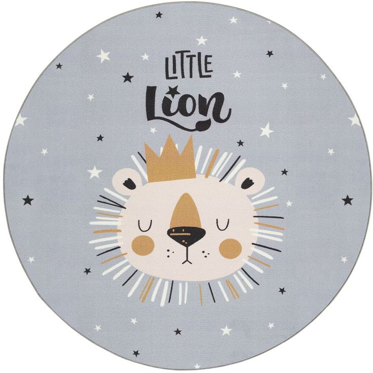 Pyöreä matto Benina Play Lion Ø120cm harmaa