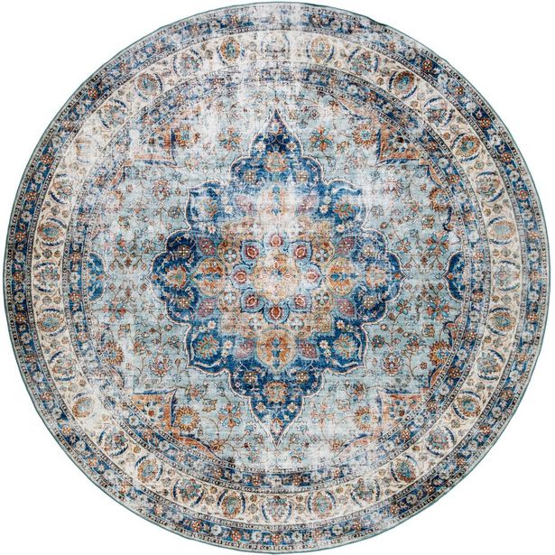 Pyöreä matto Benina Tarfaya Medallion Ø200cm sininen