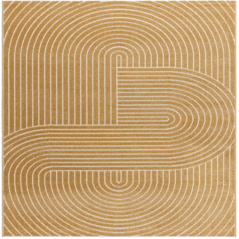 Matto Benina Hawaii Shape, sisä- ja ulkokäyttöön, 200x200cm, keltainen