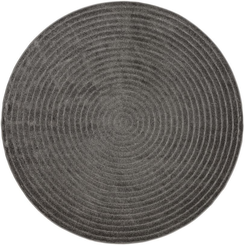 Pyöreä matto Benina Hawaii Circle, sisä- ja ulkokäyttöön, Ø240cm, grafiitinharmaa