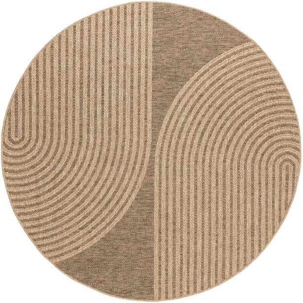 Pyöreä matto Benina Natural Shape, sisä- ja ulkokäyttöön, ruskea, eri kokoja